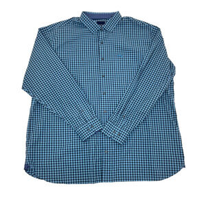 Tommy Bahama Mens 3XT Button Up Shirt Blue Gingham Check Long Sleeve Outdoor